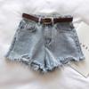 Light Blue Denim Shorts Women's Summer Thin Loose Thin Show High A Word Wide Legs All Match