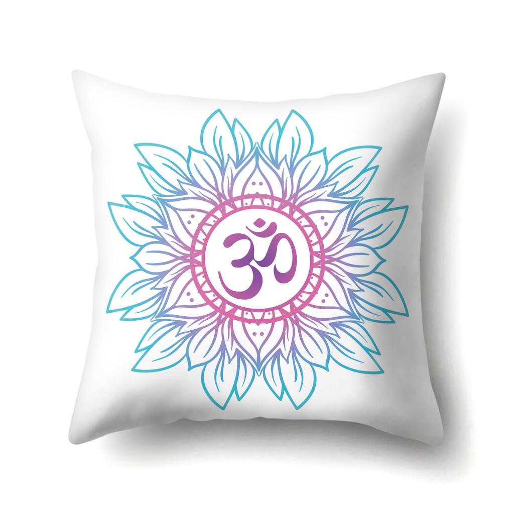 45X45Pillow Case Home Decoration Buddha Statue Cushion Cover Eye Meditation Yoga Mandala Spiritual Tattoo Polyester Pillow Cover