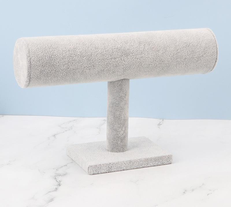 Velvet Single-Layer Bracelet Display Stand Watch Holder Tray Portable Jewelry Organizer Rack for Street Vendor Stall Countertop серый