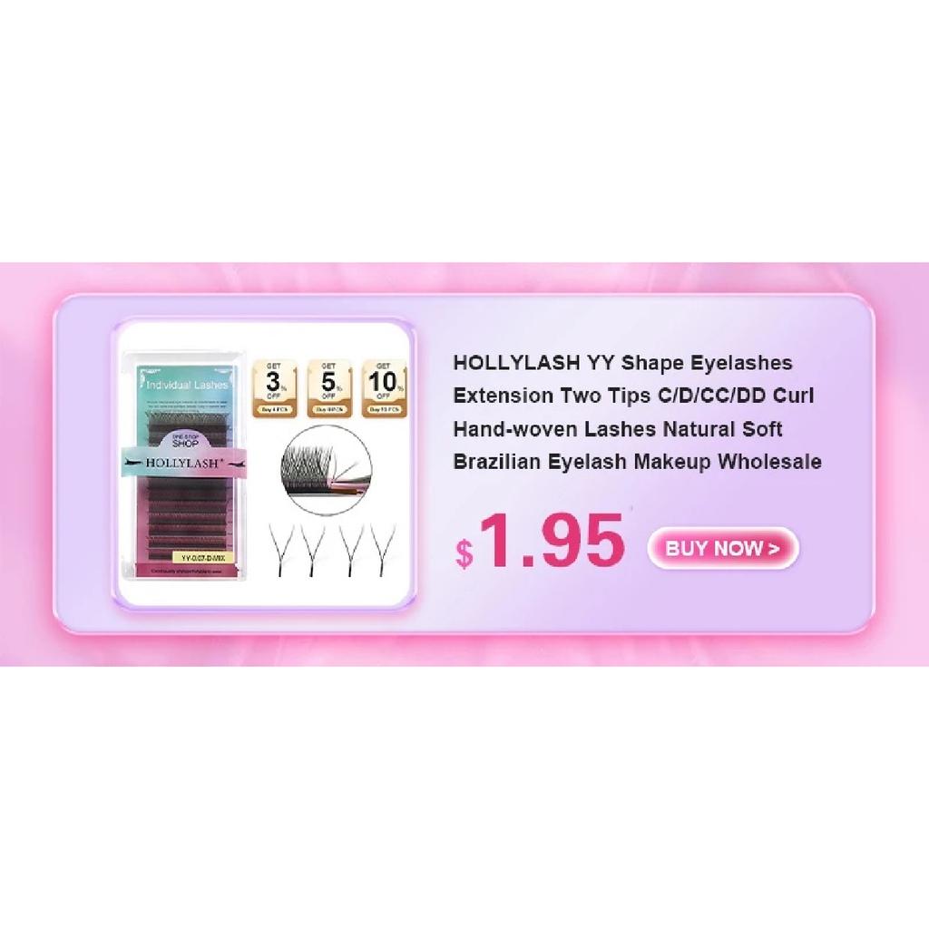 HOLLYLASH YY/W Shaped 2D 3D 4D 5D 6D Hand Woven Automatic Flowering Premade Volume Fans Eyelashes Extensions Individual Lashes