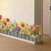 Warm bedroom corner skirting sticker living room entrance self-adhesive sunflower flowers decorative wall stickers