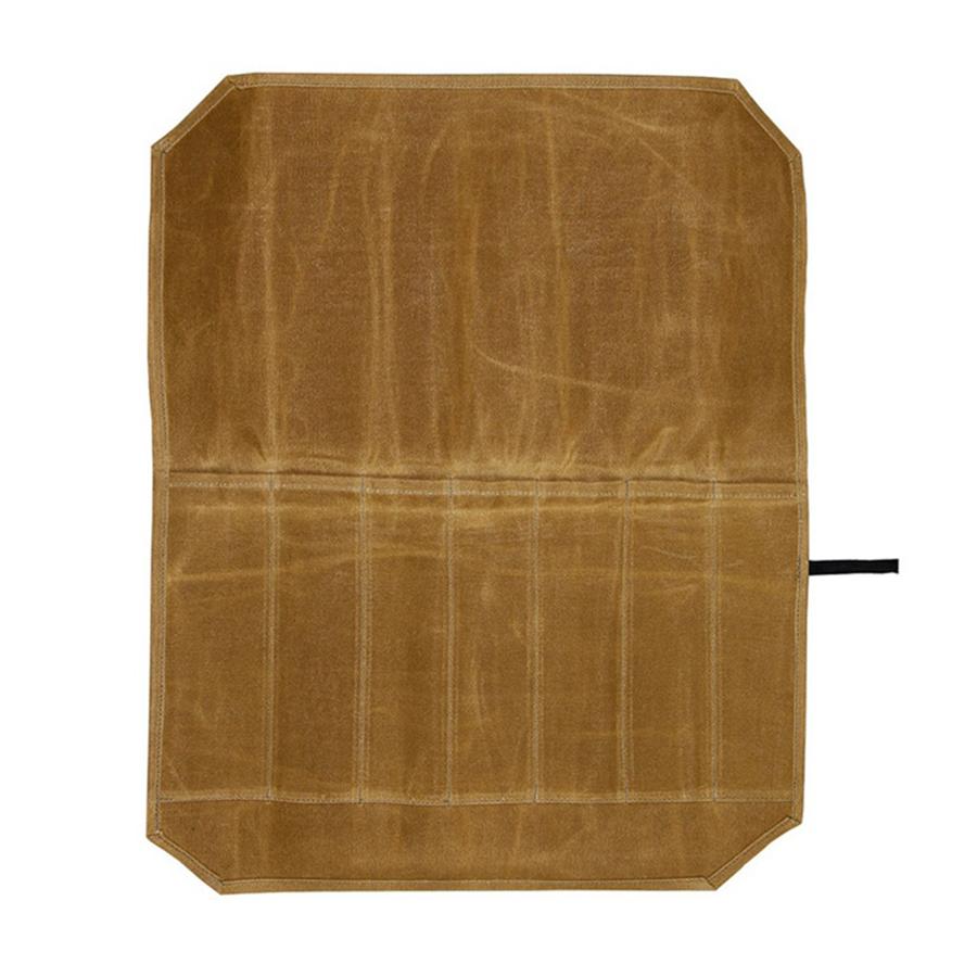 Canvas Knife Roll Bags Portable Knife Storage Roll Bags Chef Knife Carrier Waterproof Knife Roll Storage Bag with 7 Slots