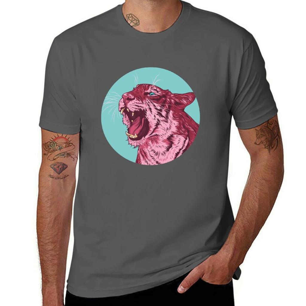 Magenta Tiger TShirt Work Wear Short Sleeve TShirt