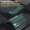 Luxury Multifunctional Lens Holder Touch Pen Case for Samsung Galaxy Z Fold 7 6 5 4 Shockproof Built-in Glass Screen Film Cover