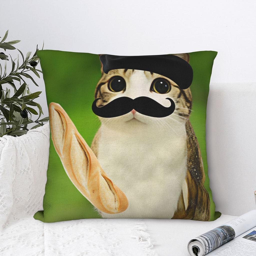 Cat Owl Funny Pillow Case Square Pillow Cover For Living Room Bed Chair Retro Trendy Pillowcases