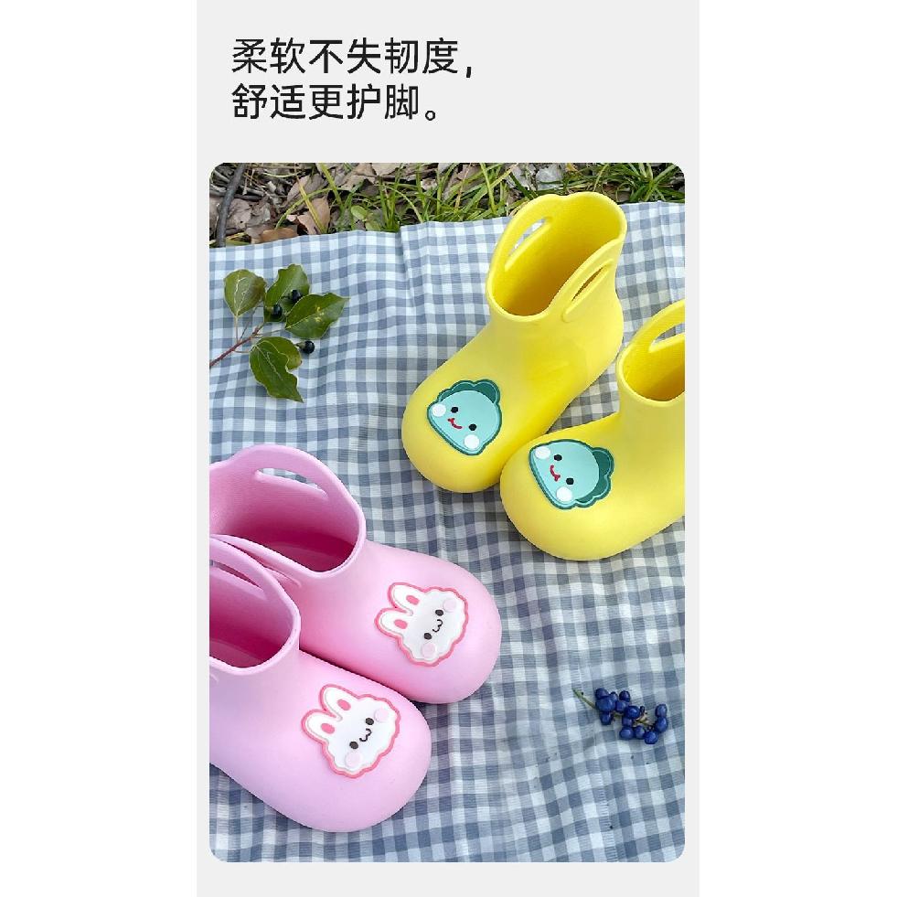 Adjustable Children's Rain Boots Boys and Girls Soft Sole Kindergarten Baby Elementary School Waterproof Non-Slip Rubber Boots