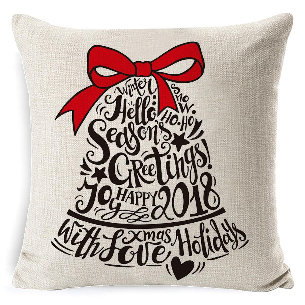 

Christmas Linen Pillow Case Home Nap Lumbar Cushion Pillow Sofa Bedside Cushion Pillow Case 45 * 45 pillowcase + pillow core