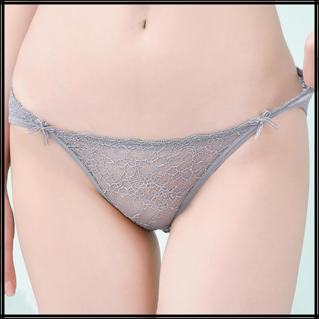 White Fang Cute Lace Panties with Girly TT414 Women's Ribbon, Design, Purple,