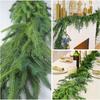 Soft Rubber Rattan Christmas Wreath with PE Pine Needles & Cypress Greenery