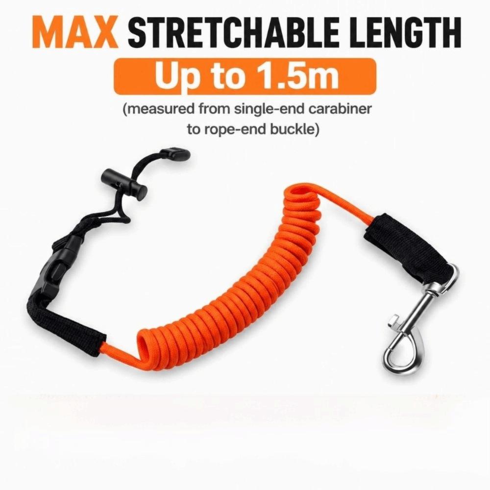 Shock Cord Kayak Paddle Leash with Ti Alloy Clip Kayak Tether  Outdoor Adventure
