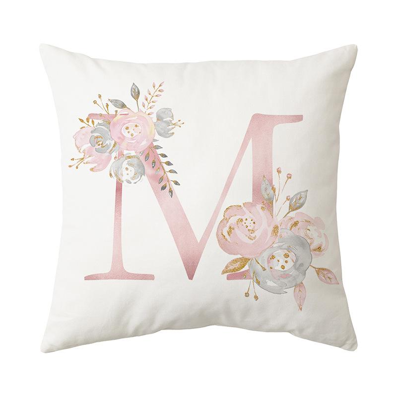 26 Letter Printed Cushion Cover Modern Simple Home Sofa Decoration Cushion Cover Bedroom Cushion Cover
