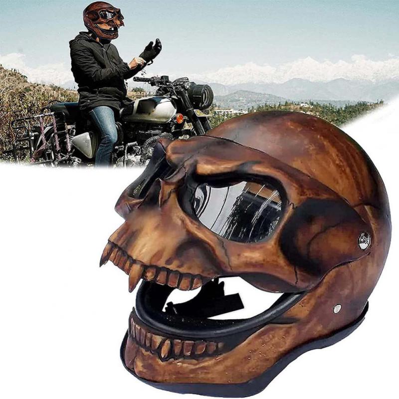 Teschio Scheletro Moto Casco Copertura Decorazione Maschera Ordinata Horror Maschera Teschio Fresco Scheletro Regalo di Halloween Visiera per Casco