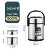 Conteneur alimentaire isotherme Jingxun à 3 couches en acier inoxydable 304