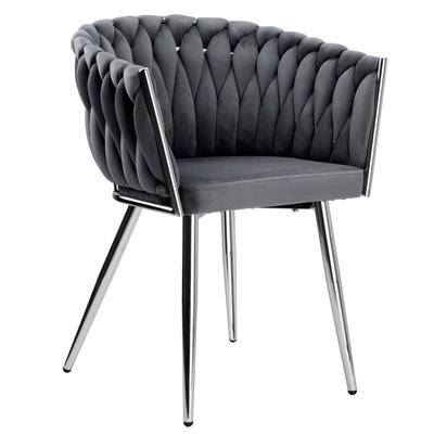 Woven Velour Chair Cofton Chrome Graphite Velvet