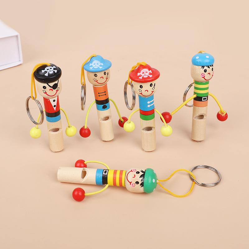 12Pcs Wooden Pirate Whistles Musical Instrument Toy for Kids Birthday Party Favors Baby Shower Gift Halloween Pinata Fillers