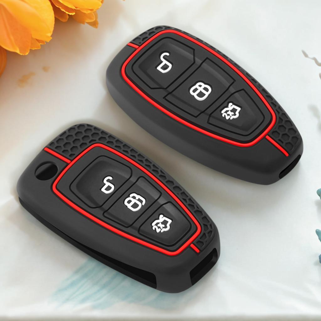 3 Button Car Smart Key Case Cover Bag For Ford C-Max Mondeo Kuga Fiesta Titanium Ford Focus 3 4 ST MK3 MK4 Car Fob Bag