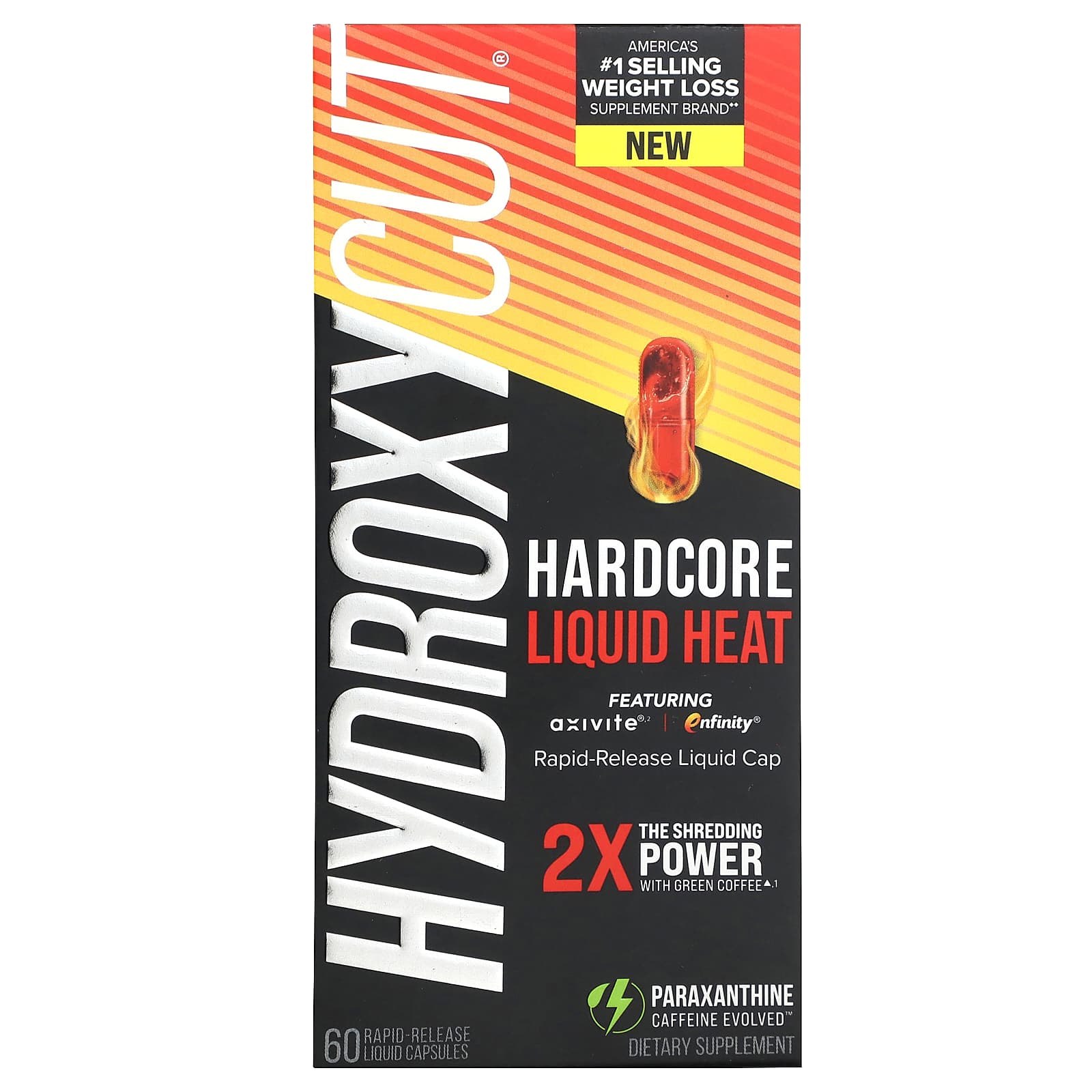 

Hydroxycut, Hardcore Liquid Heat, 60 рідких капсул негайного вивільнення
