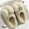 Bow Cotton Slippers Women's Autumn and Winter Indoor Home Cute Plush Thick Bottom Household Cotton Drag Women