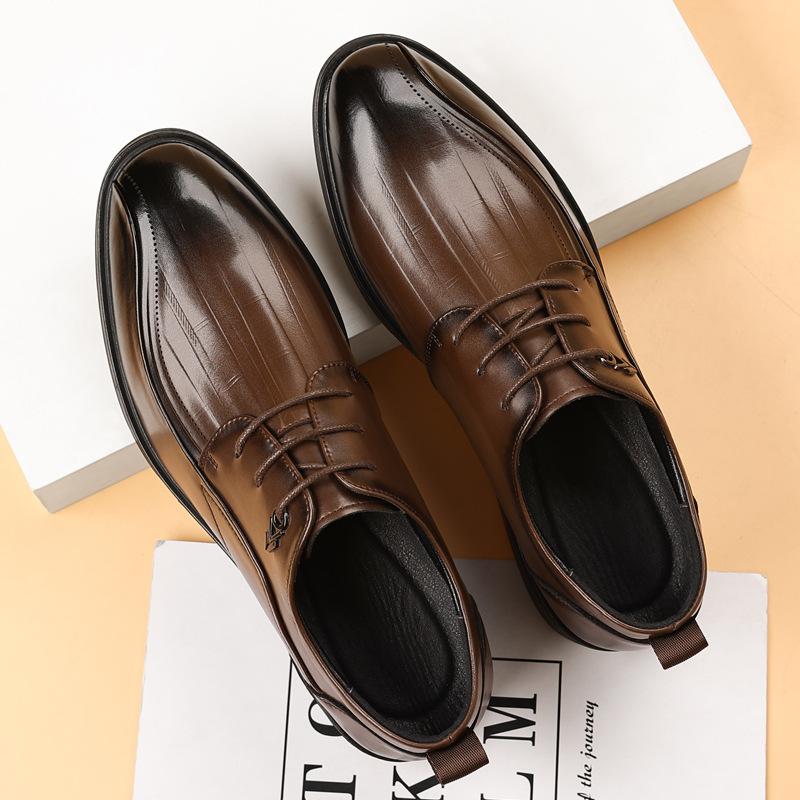 Business Casual Dress Shoes for Men British New Designer Lace Wedding Shoes Male Spring Autumn Fashion Leather Shoe Man
