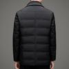 High-End Quality 90% Grey Duck Down Scarf Collar Fake Two-Piece Suit Jacket Winter Business Casual Fashion Puffer Doudoune Homme
