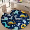 1PC Cartoon Dinosaur Office Round Area Rug, Mat Suitable For Office, Under Office Chairs Bedroom Living Room Home Decor, Room Deco