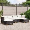 Vidaxl 6-Cz. Set di Mobili da Giardino con Cuscini, Polyrattan Nero