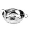 Stainless Steel Double-Flavor Hot Pot for Home and Restaurant - Induction Compatible Cookware Gift