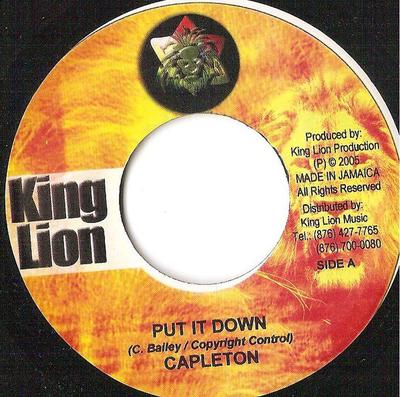 7inch Record CAPLETON - Put It Down NONE King Lion 2005 Jamaica Reggae, Ska & Dub Used