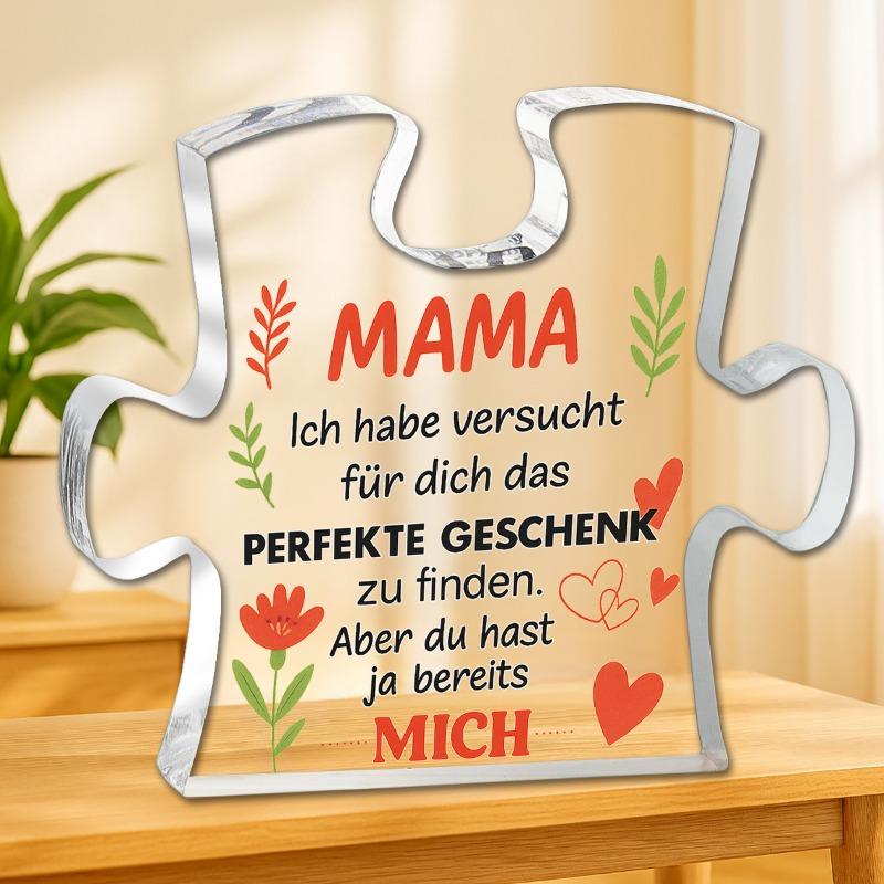 

2D Flat, Puzzle-Shaped Acrylic Desktop Decoration Plaque, Mother S Day Gift, Home Decor Plaque Hanging Wall Art Decorative Garden Decoration for Room 10*8CM