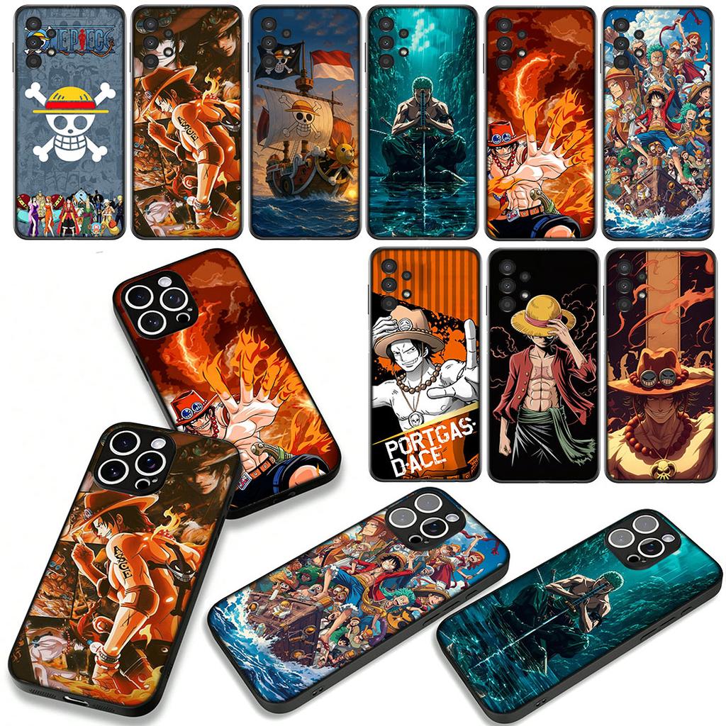 One Ace Pieces Luffy Zoro Phone Cover Case for Apple iPhone 16 15 14 Plus 13 12 Mini 17 Pro Max + 16E Air 16+ ProMax Casing