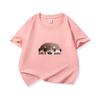 Kinder Baumwoll-T-Shirt Niedlicher Peekender Otter Aufdruck Rundhalsausschnitt Kurzarm T-Shirt Lässig Atmungsaktiv Jungen Mädchen Sommer Oberteile