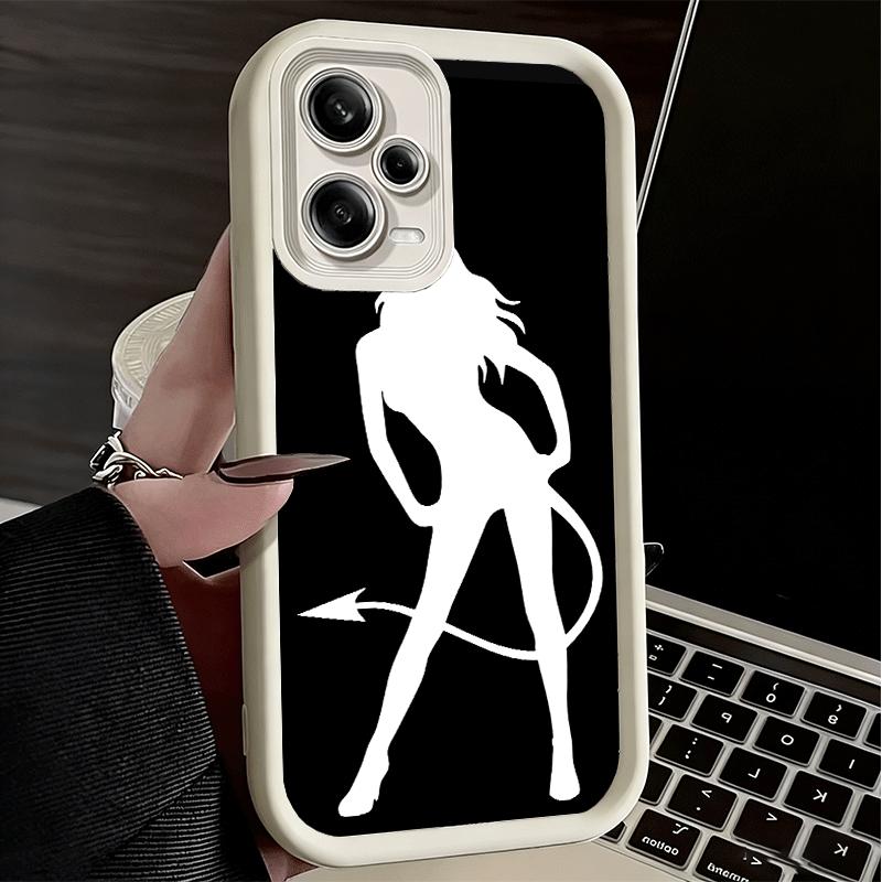 Devil Girl Silhouette Cool Soft Phone Case for Xiaomi Poco X7 X6 X5 Pro X4 Gt X3 F7 Ultra M8 M7 Redmi 15C 15 14C 13 13C 12 12C 1