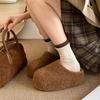 Thick-soled 6CM~ Kapibara Wool Shoes Women's Autumn and Winter Bag Head Cotton Shoes Lazy One Pedal Warm and Velvet Half Slippers