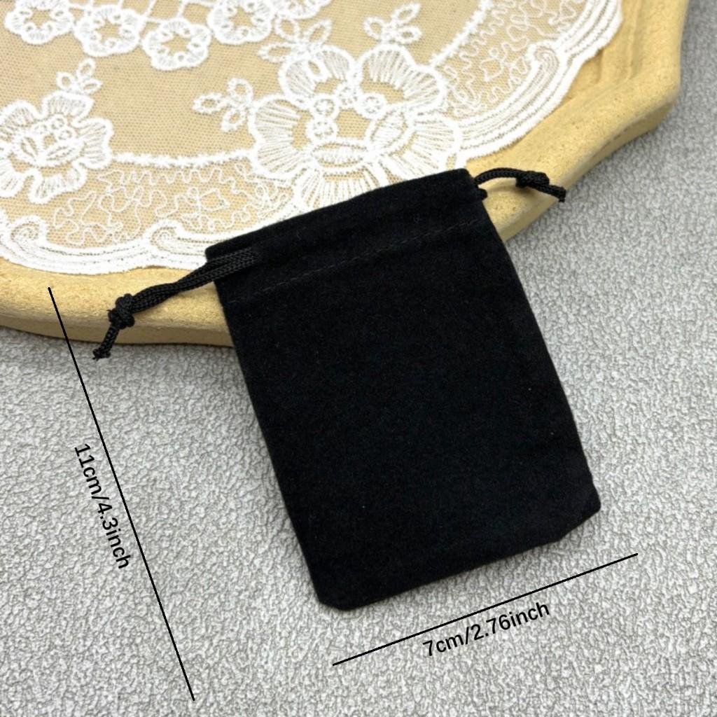 Black velvet drawstring pouch jewelry gift bag with custom logo print stamped velvet drawstring bag.