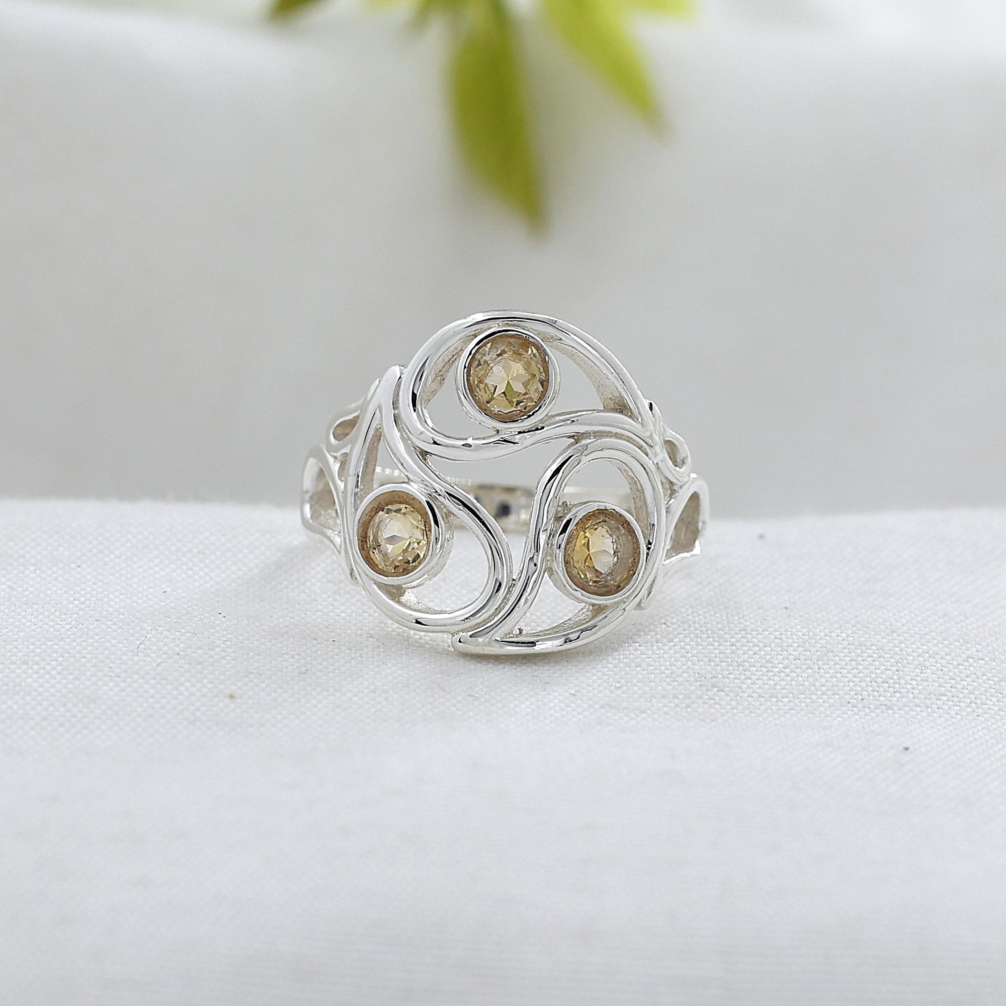 

Серебряное кольцо с цитрином, Ювелирное изделие ручной работы из чистого стерлингового серебра 925 пробы, Серебряное украшение с целебным кристаллом, Подарок для нее Ar8948 11 жёлтый