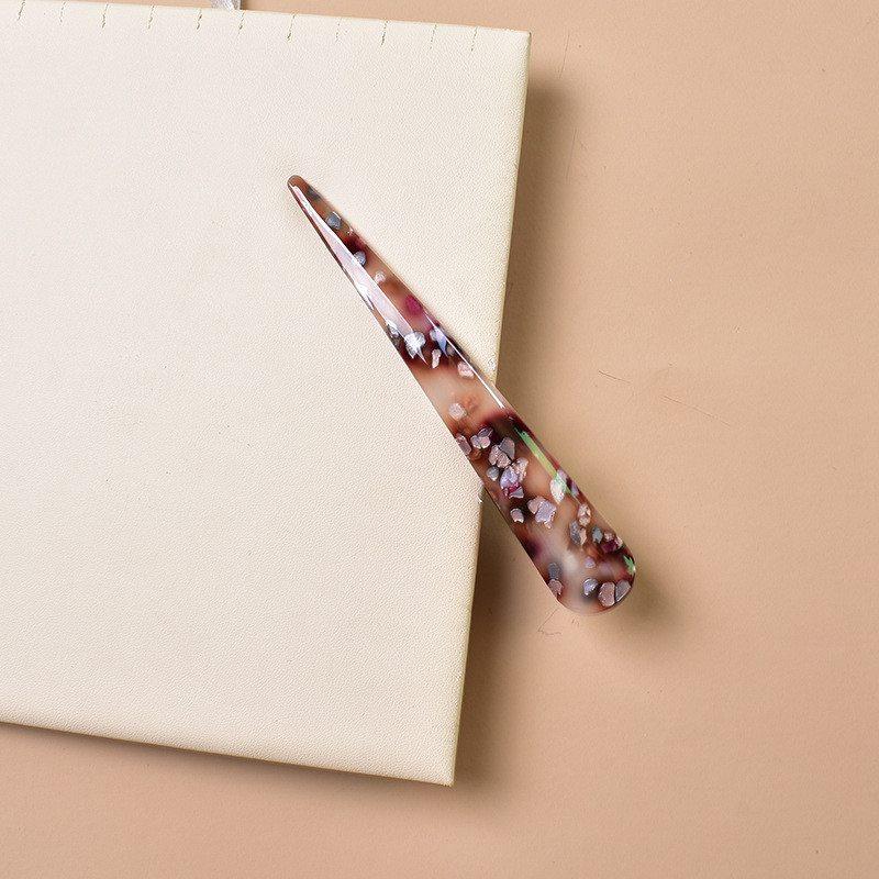 

Головные уборы в виде гранул, длинные металлические желеобразные заколки для волос, зажим из бычьего рога, заколки для волос, женские модные аксессуары из крокодиловой кожи 13*3cm светло-фиолетовый