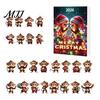 Acrylic Hanging Pendant Christmas Monkey Advent Calendar, 24 Days Countdown Calendar with 2D Ornament Set Ornament, Funny Animal Xmas Tree Decoration