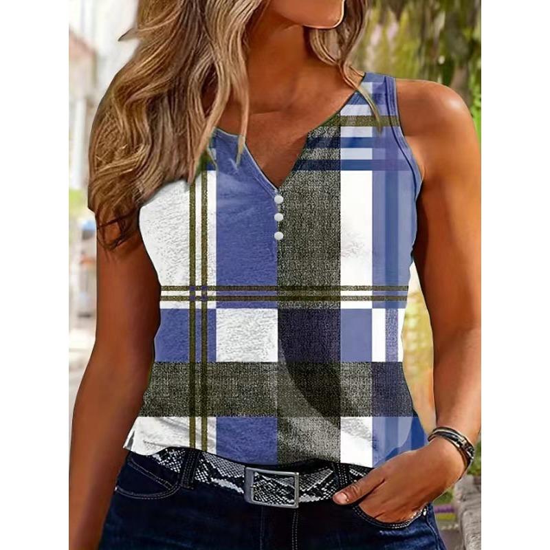 JPNTKY Women's Fashion Casual Sleeveless V-Neck  Blouses & Shirts