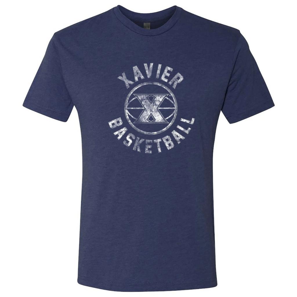 Xavier Musketeers Basketball Distress Triblend T-Shirt - Vintage Navy