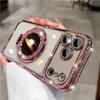 The new iPhone17 bracket magnetic mobile phone case is suitable for Apple 16 rhinestone mirror 15 Pro Max protective case.
