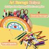 5 Slots Rainbow Pencil Holder Wooden Desk Organizer Creative Decorative Pen Holder  for Desktop