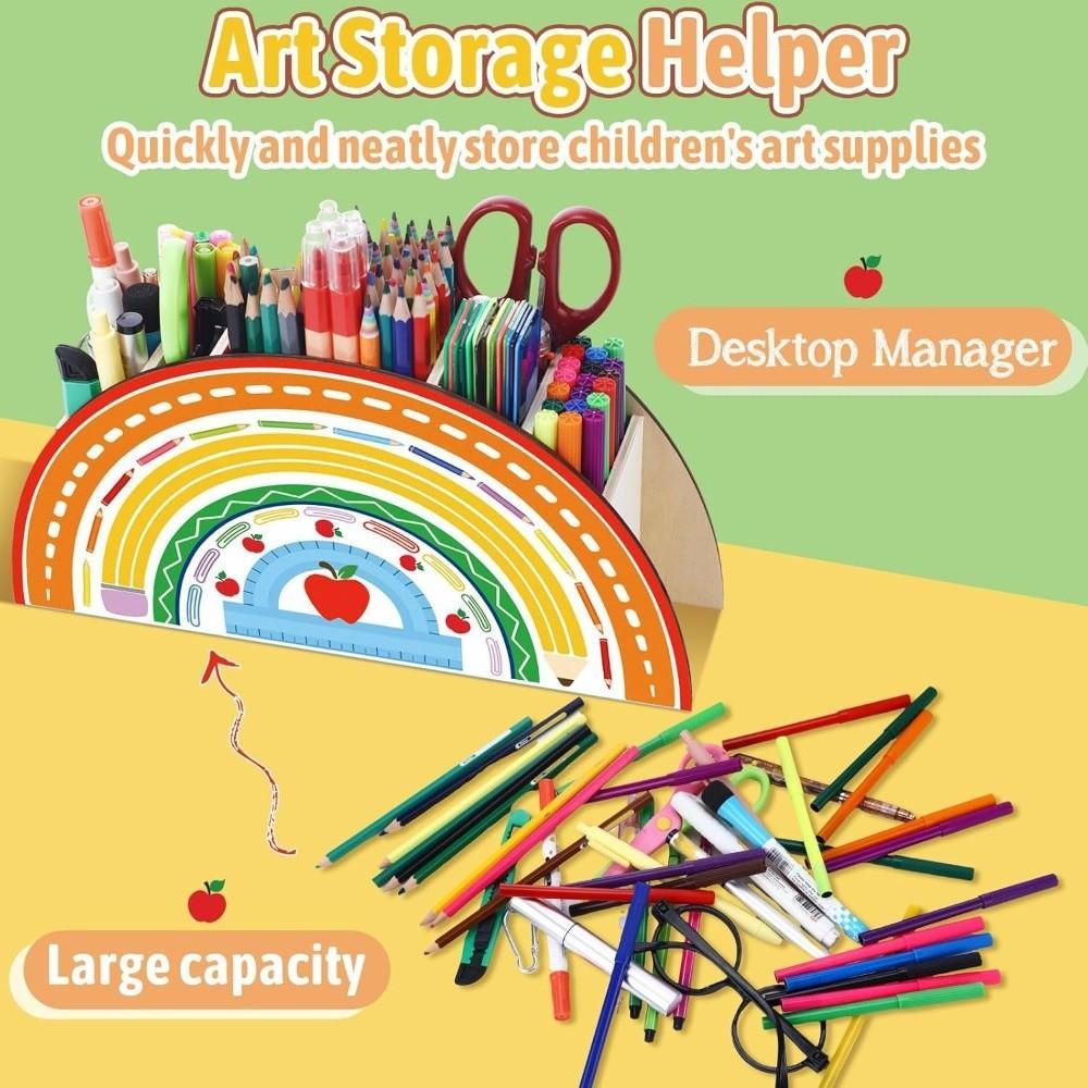 Geometric Shape Teacher's Day Pencil Holder 5 Slots Decorative Pen Holder  Graduation Season