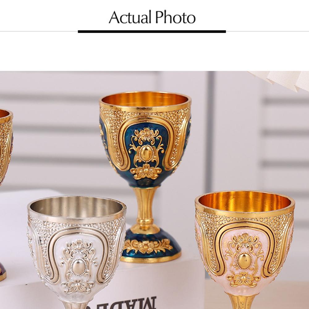 Vintage Engraving Wine Cups Zinc Alloy High-Grade Liquor Cup Creative Embossed Goblet Mugs For Household Bar Party Home Decor