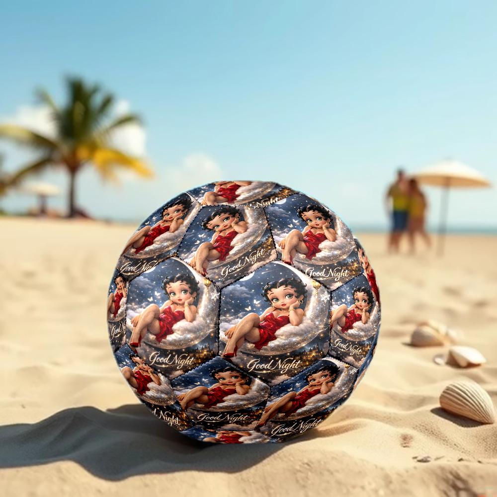 Betty Boop Print Size 5 Soccer Ball, Standard Match Football for Sports Game and Team Practice, Ideal Gift for Soccer Fans