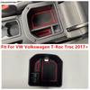 Car Armrest Storage Box Holder Tray For VW Volkswagen T-Roc Troc 2017 - 2024 Console Organizer Container Accessories Interior