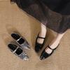 Grape Mother Autumn New Fashion Sparkling Sequins Single Shoes Women's Fashion Wear Comfortable Half To Muller Single Shoes Women