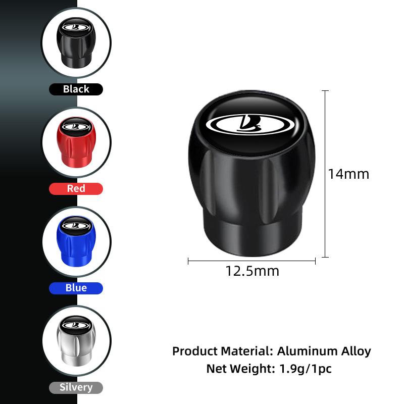 LZEP1 Car Tire Valve Caps Aluminum Alloy Valve Stem Tire Accessories For Lada Priora Kalina Granta Vesta Niva Largus Vaz Samara 2110