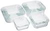 Wahei Freiz Microwave and Oven Safe Glass 300ml X 510ml X 800ml X and 1100ml X Resh Heat-Resistant Containers, 4, 3, 2, 2, ME-7404