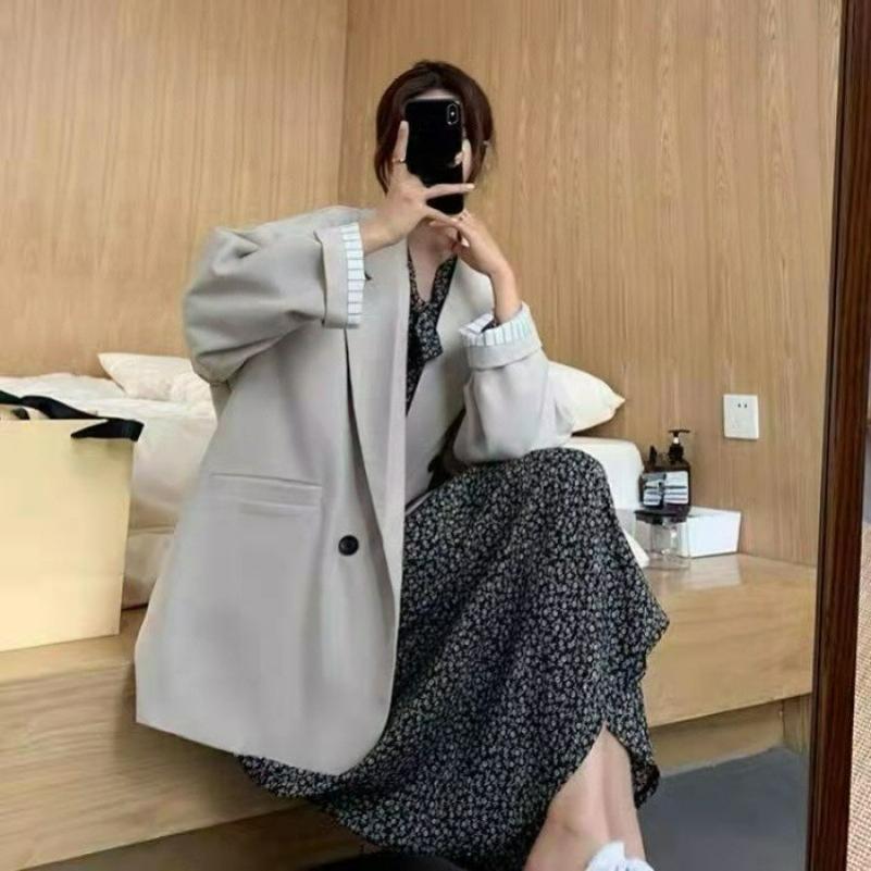 Giacca da abito corta da donna per primavera e autunno, casual, versatile, ampia, tendenza moda, giacca da abito corta