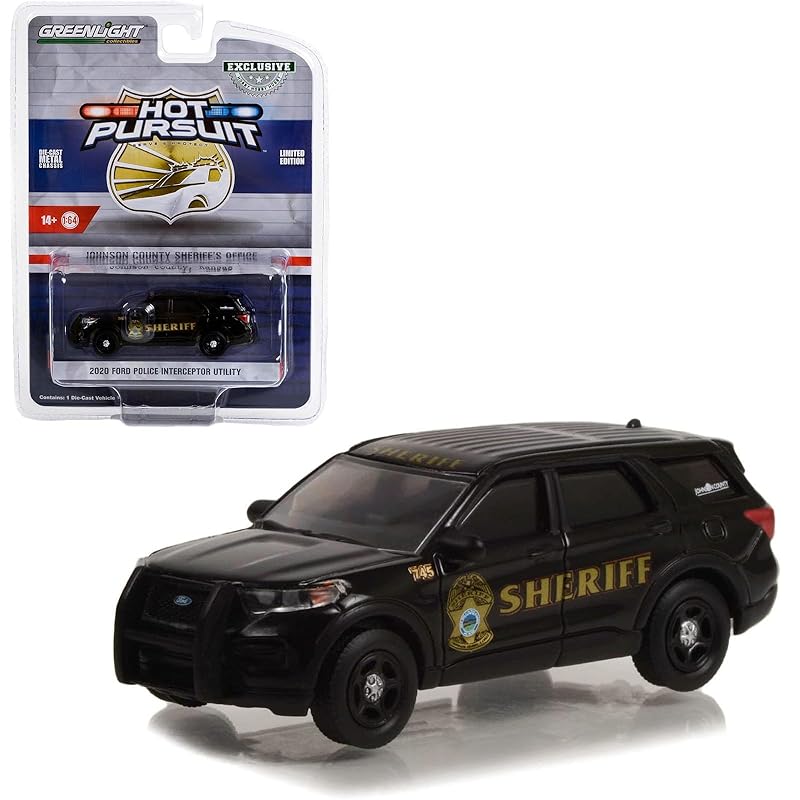 

зеленый свет 1/64 ford interceptor kansas sheriff Greenlight Hot Pursuit Ford Interceptor Johnson County Kansas Sheriff полицейская машина полицейская машина mini